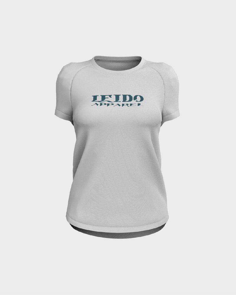 Stratus Scallop Tee - Ghost White & Coral
