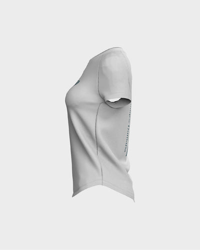 Stratus Scallop Tee - Ghost White & Coral