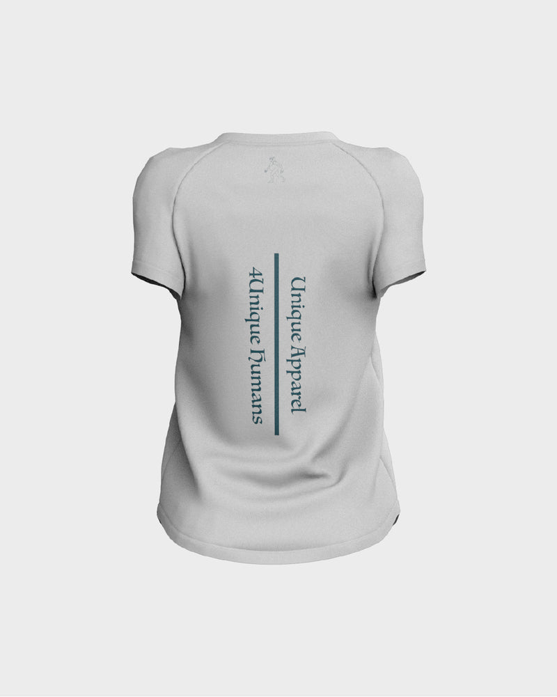 Stratus Scallop Tee - Ghost White & Coral