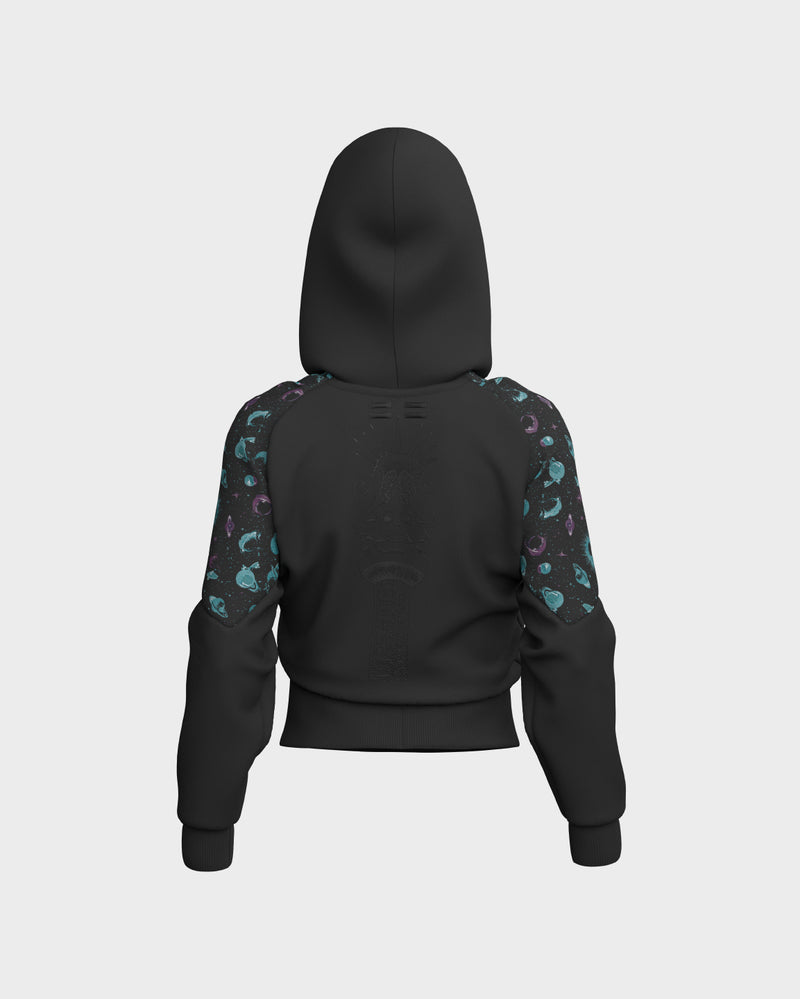 Eclipse Drop Shoulder Graphic Hoodie - Obsidian & Matte Black