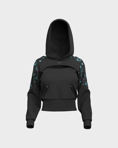 Eclipse Drop Shoulder Graphic Hoodie - Obsidian & Matte Black