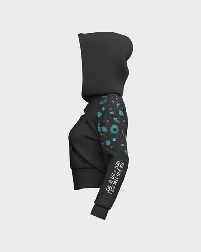 Eclipse Drop Shoulder Graphic Hoodie - Obsidian & Ghost White