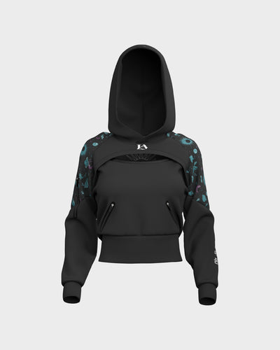 Eclipse Drop Shoulder Graphic Hoodie - Obsidian & Ghost White