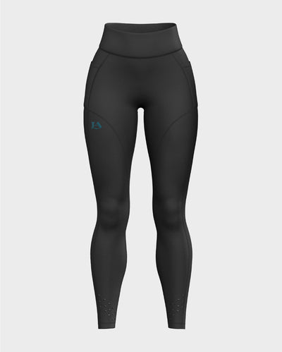 Nebula High Waisted Functional Leggings - Obsidian & Coral