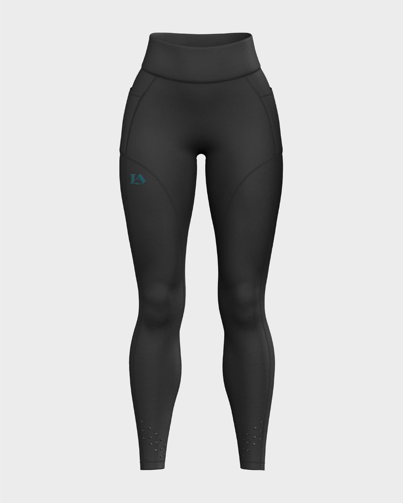 Nebula High Waisted Functional Leggings - Obsidian & Coral
