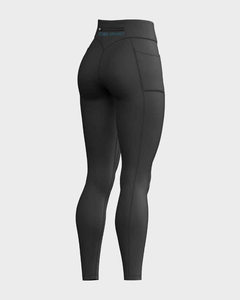 Nebula High Waisted Functional Leggings - Obsidian & Coral