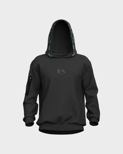 Orbit Oversized Graphic Hoodie - Obsidian & Matte Black