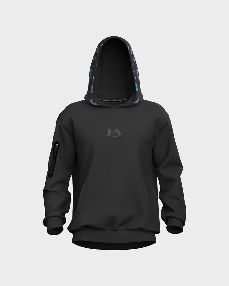 Orbit Oversized Graphic Hoodie - Obsidian & Matte Black