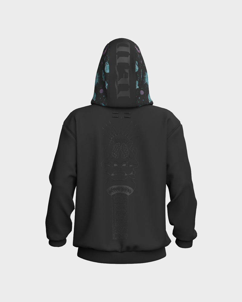 Orbit Oversized Graphic Hoodie - Obsidian & Matte Black