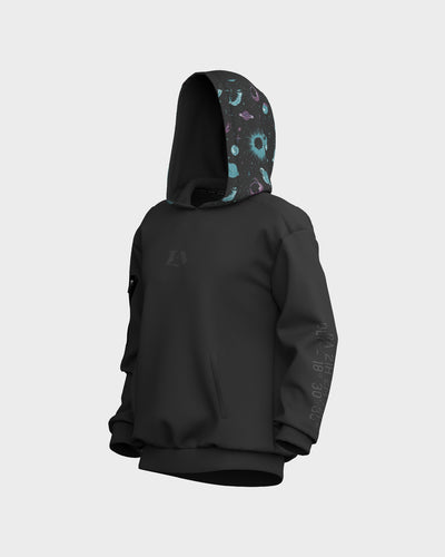 Orbit Oversized Graphic Hoodie - Obsidian & Matte Black
