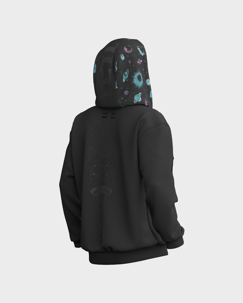Orbit Oversized Graphic Hoodie - Obsidian & Matte Black