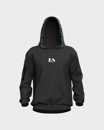 Orbit Oversized Graphic Hoodie - Obsidian & Ghost White