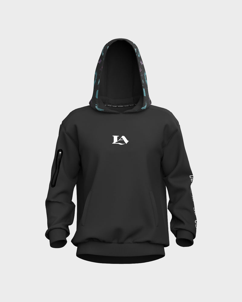 Orbit Oversized Graphic Hoodie - Obsidian & Ghost White